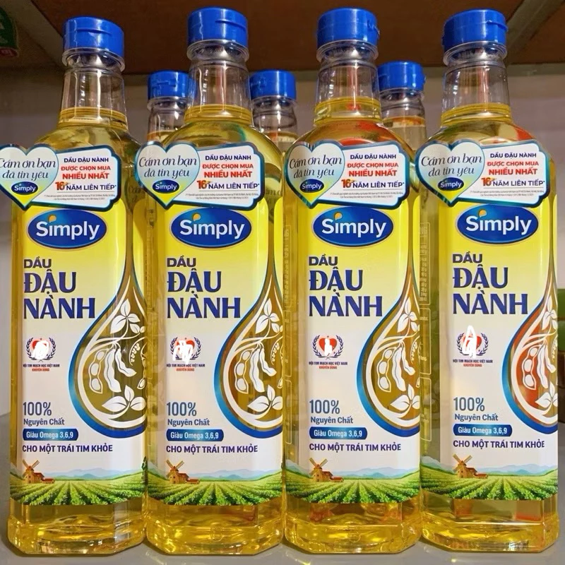 Dầu Ăn Đậu Nành Simply/ Neptune / Mezan / Cái lân / Trường An 1L